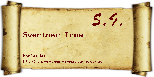 Svertner Irma névjegykártya
