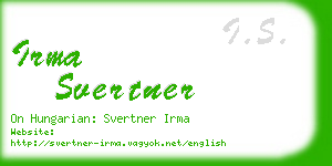 irma svertner business card